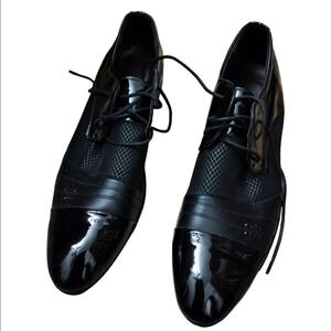 Custom Made Italian Black Patent Leather Dress Shoes Size 48